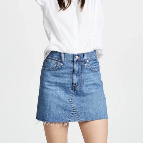 Madewell Rigid Denim A-Line Mini Skirt in Lakeline - Picture 6 of 11